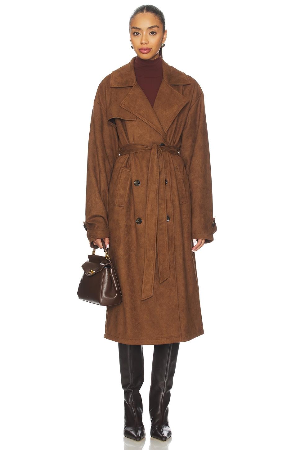 milana faux suede coat