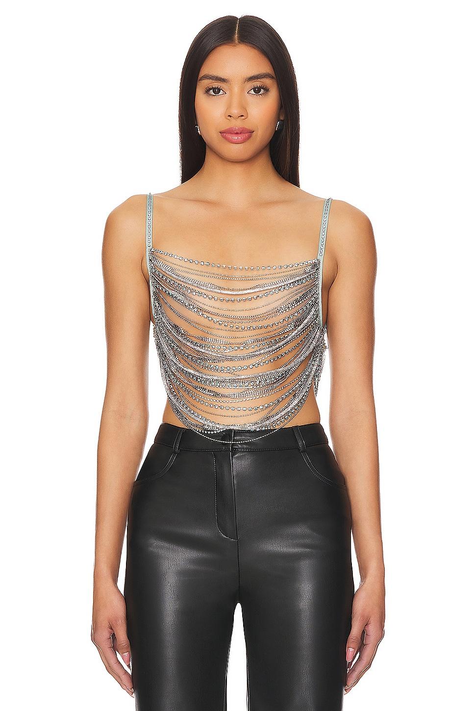 milana rhinestone top