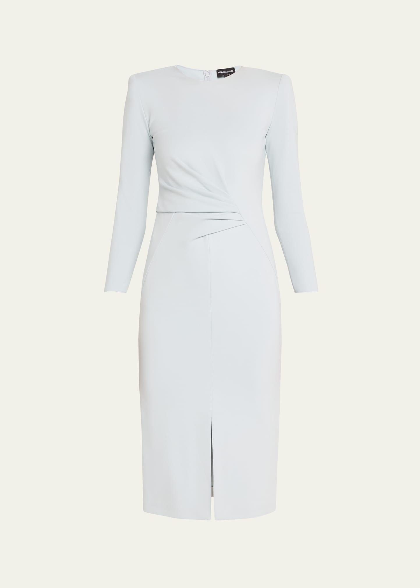 milano jersey dress with gathered waist