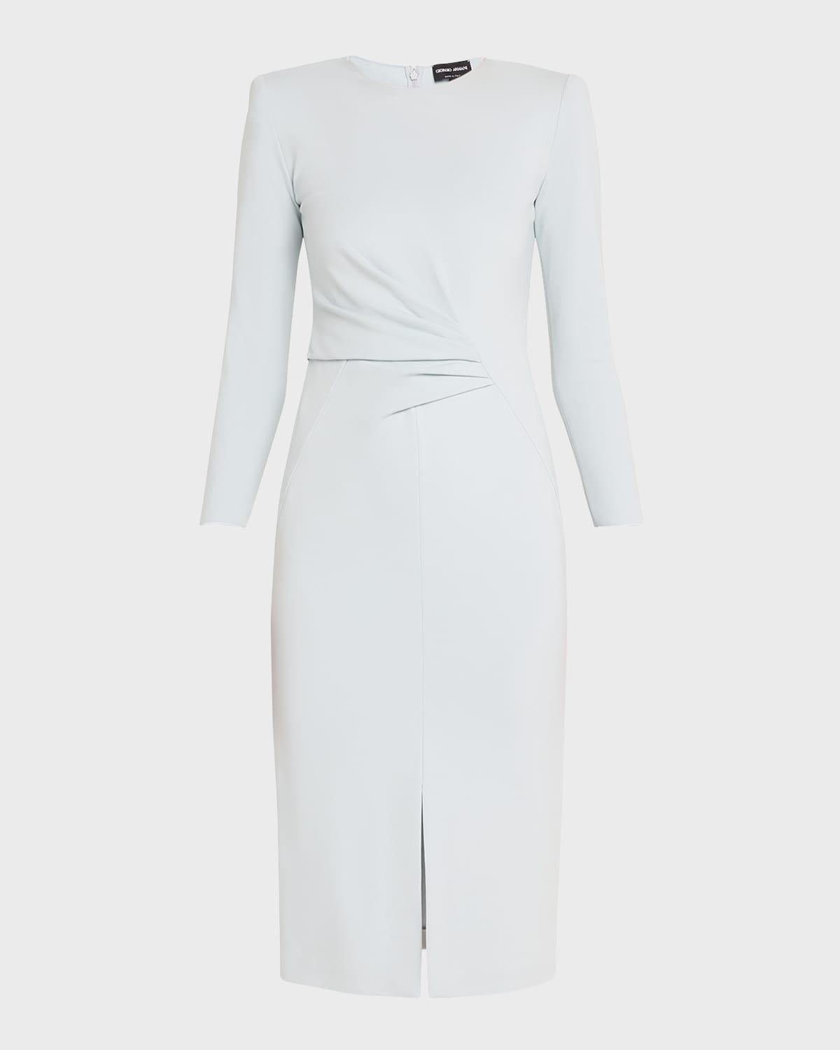 milano jersey dress with gathered waist