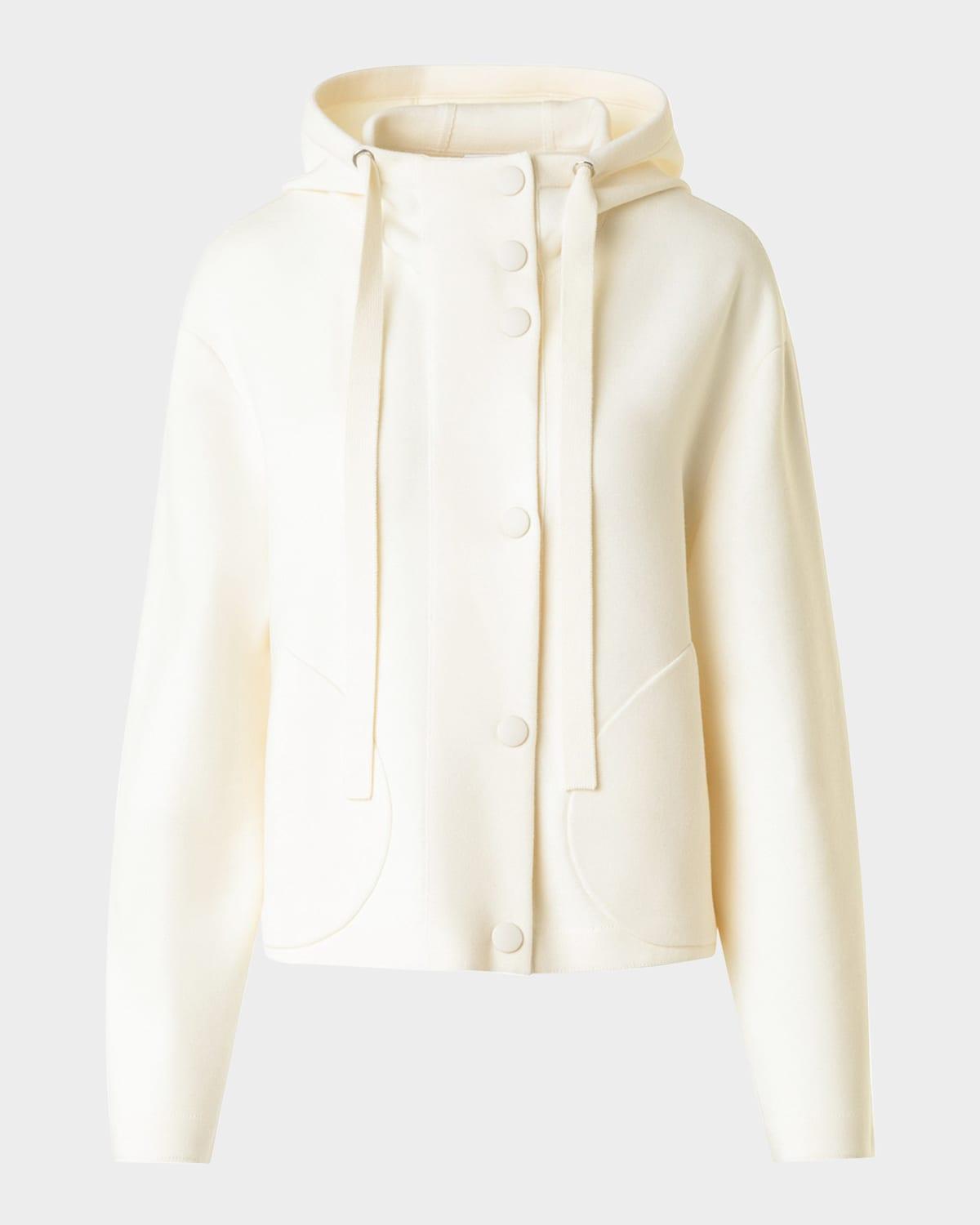 milano knit merino wool hooded cardigan