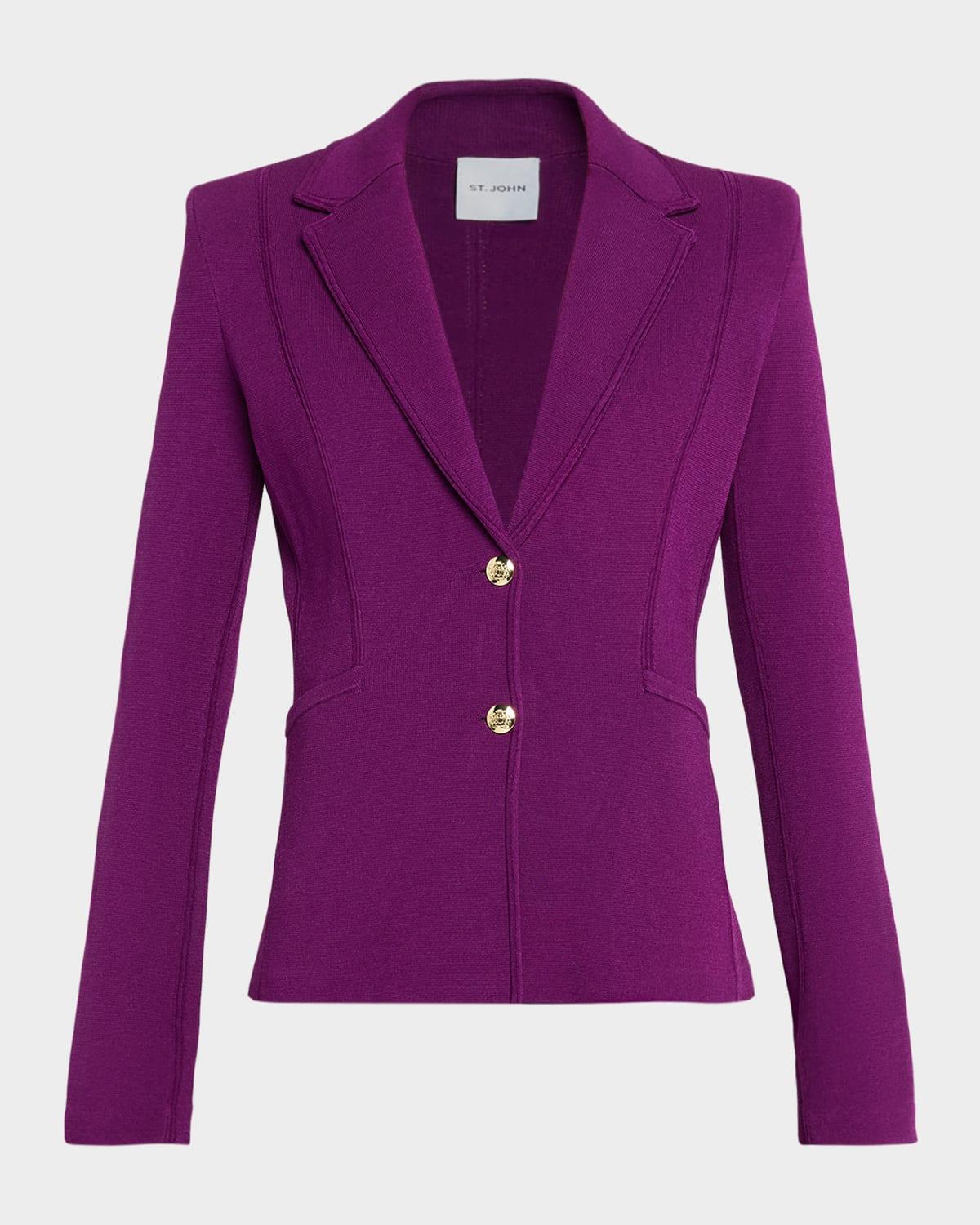 milano stretch crepe knit jacket