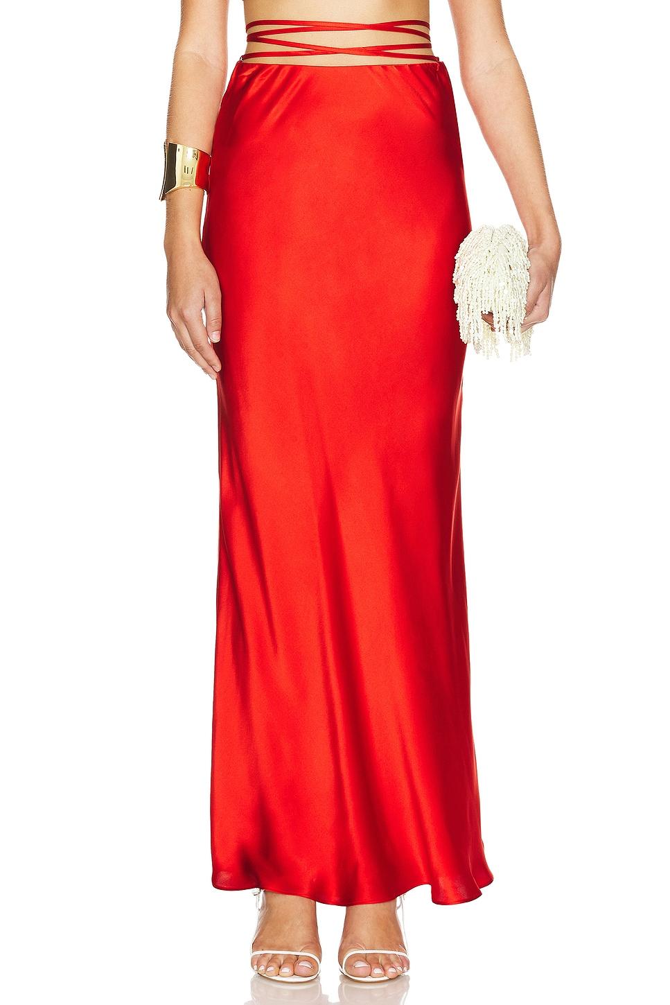 milenna silk bias tie maxi skirt