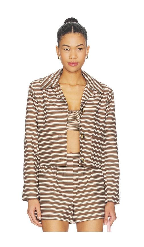 milkwhite jacket in brown,white.