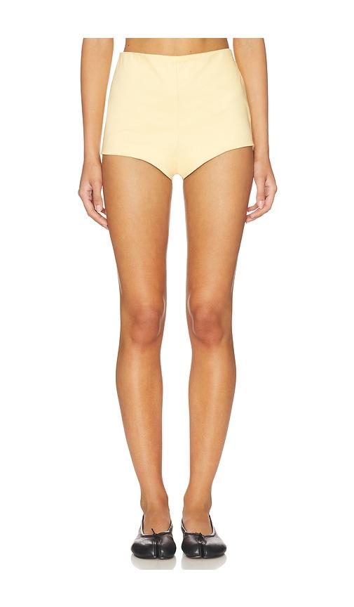 milkwhite shorts in yellow.