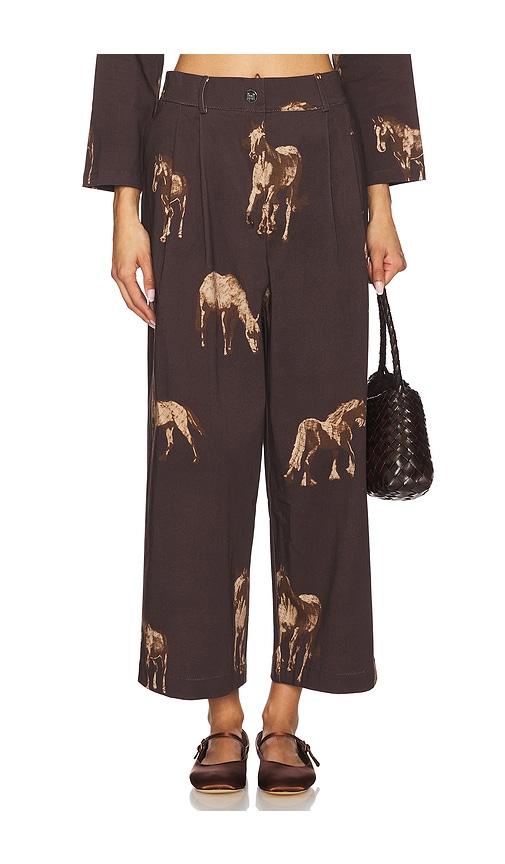milkwhite wide leg pants in brown.