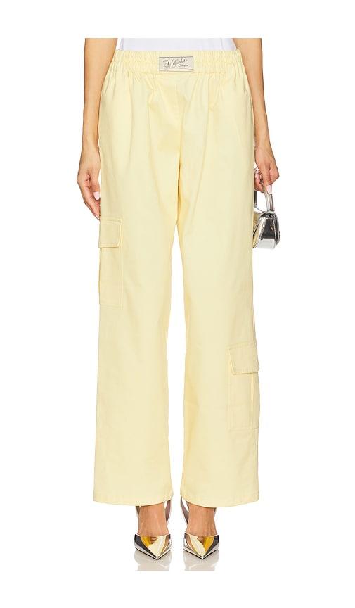 milkwhite wide leg pants in lemon.