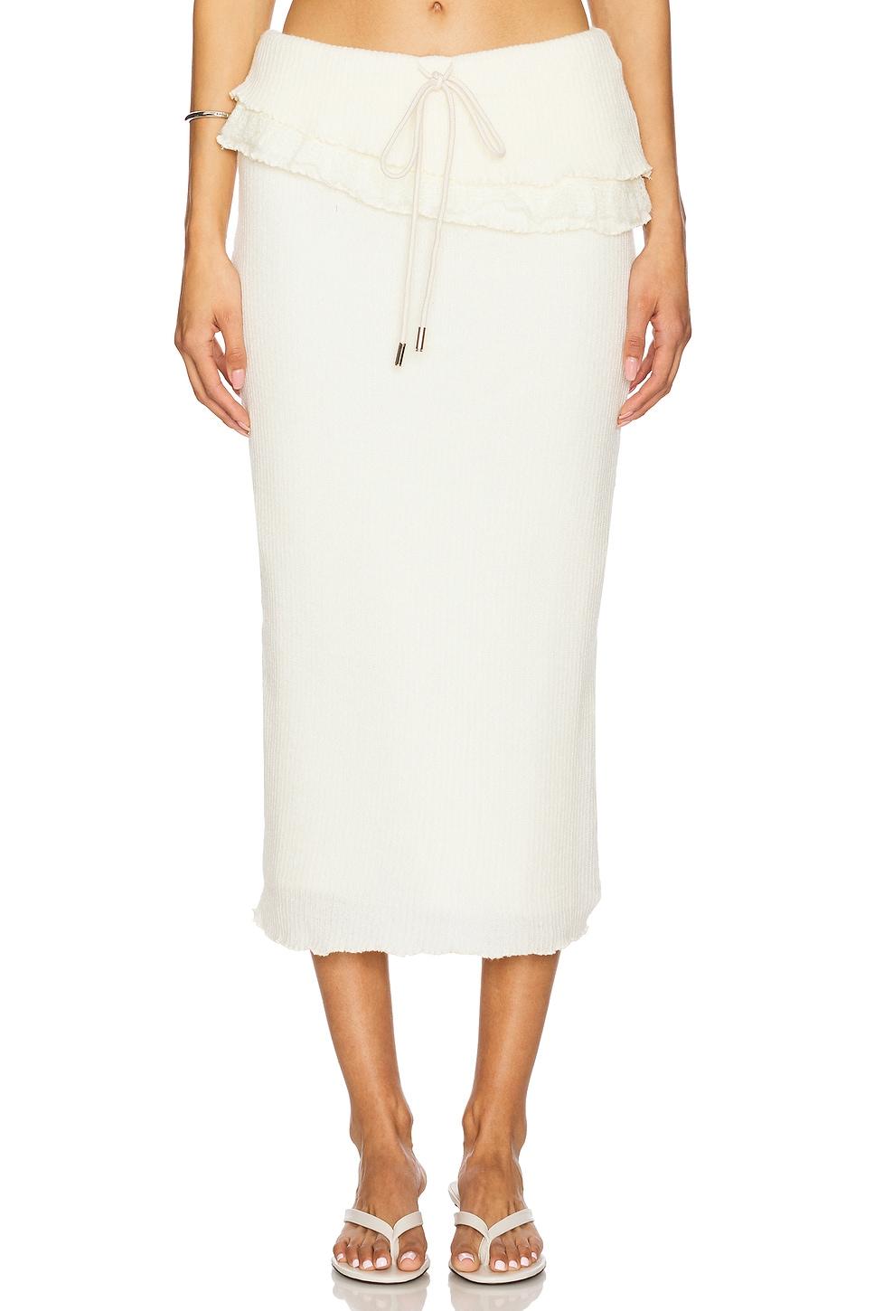 milky knit long skirt