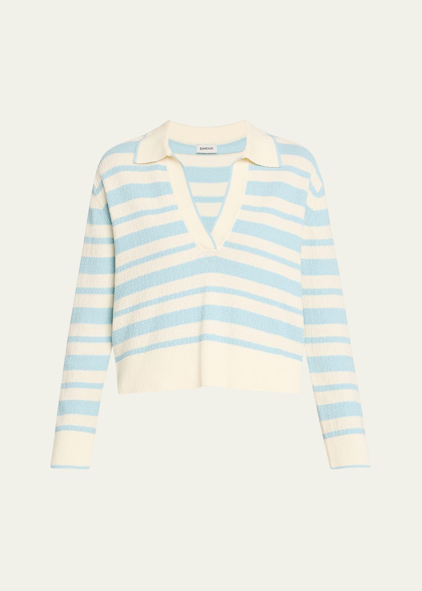 miller long-sleeve stripe polo sweater