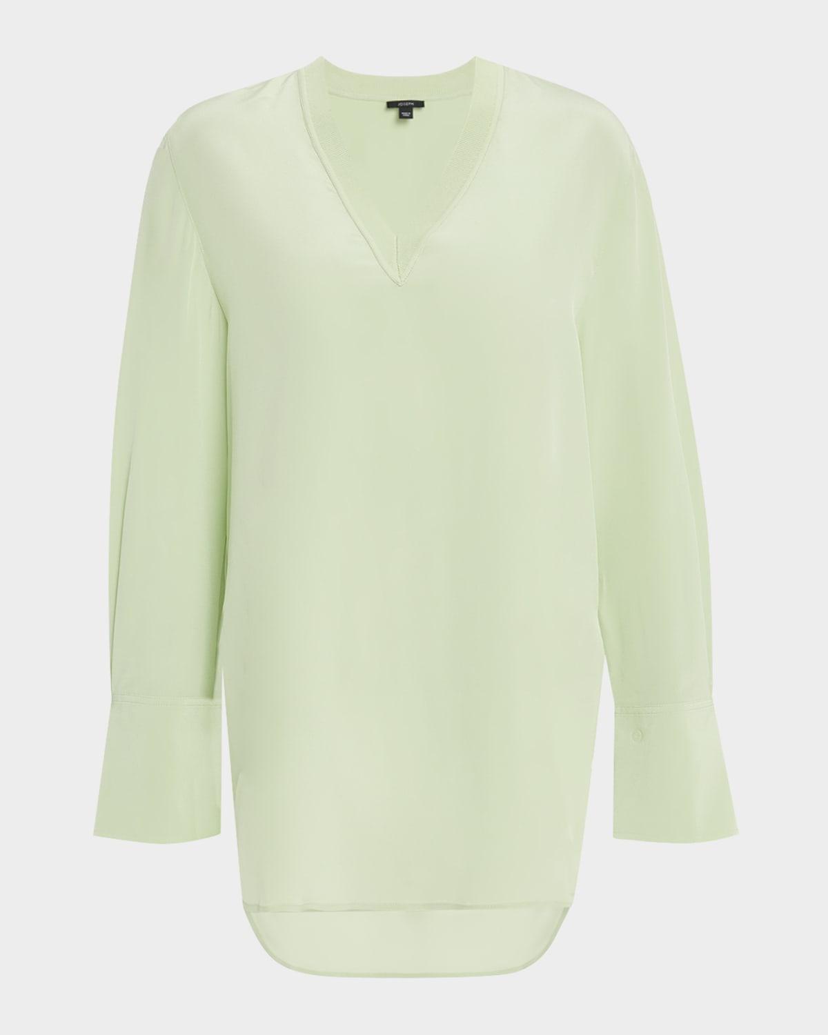 miller v-neck crepe de soie blouse