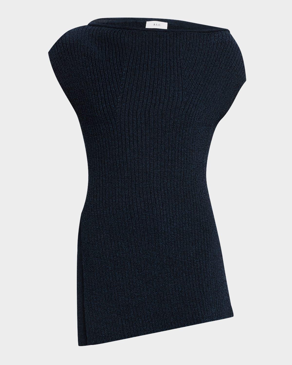 millie asymmetric ribbed sweater top