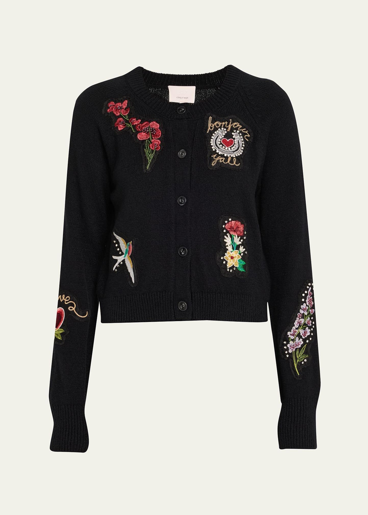 millie embroidered western amour cardigan