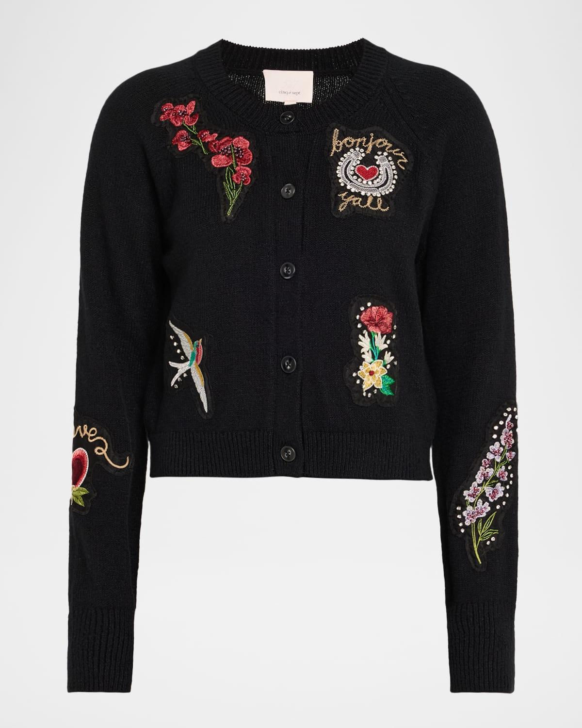 millie embroidered western amour cardigan