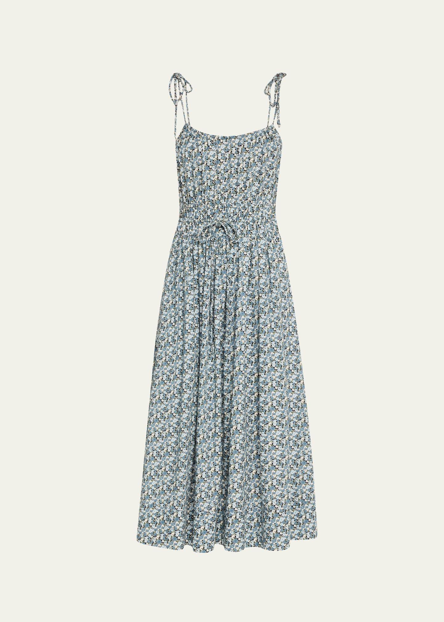 millie floral tie-strap midi dress