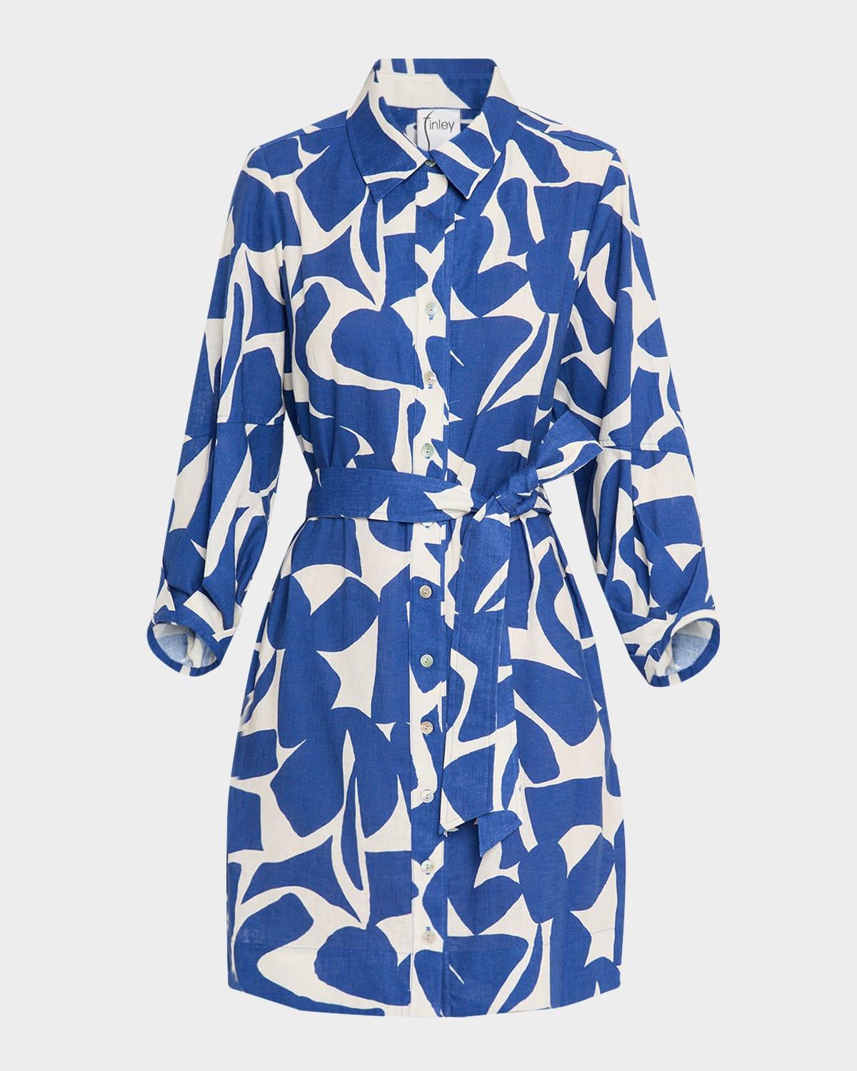 milo abstract-print mini shirtdress