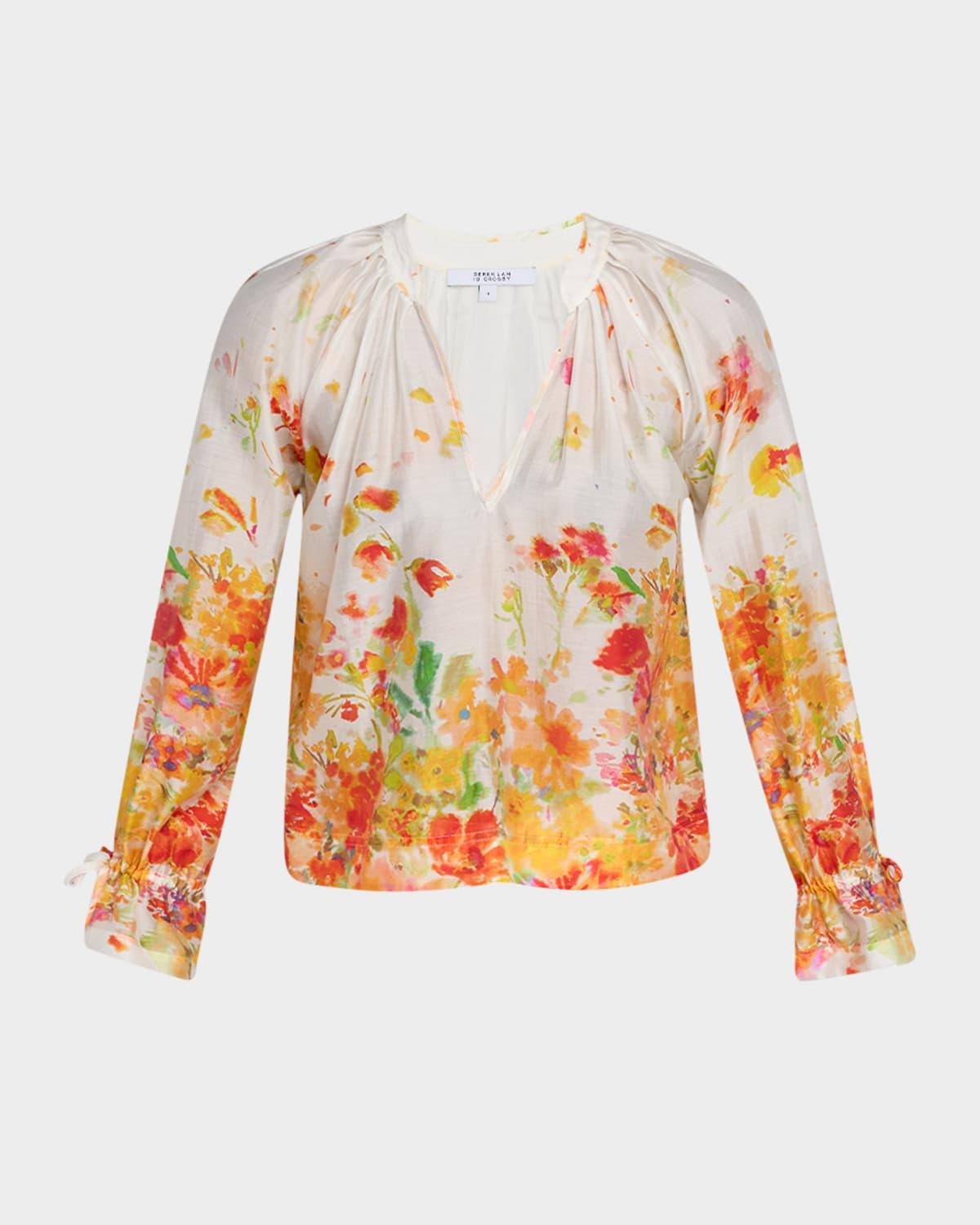 milon organza v-neck blouse