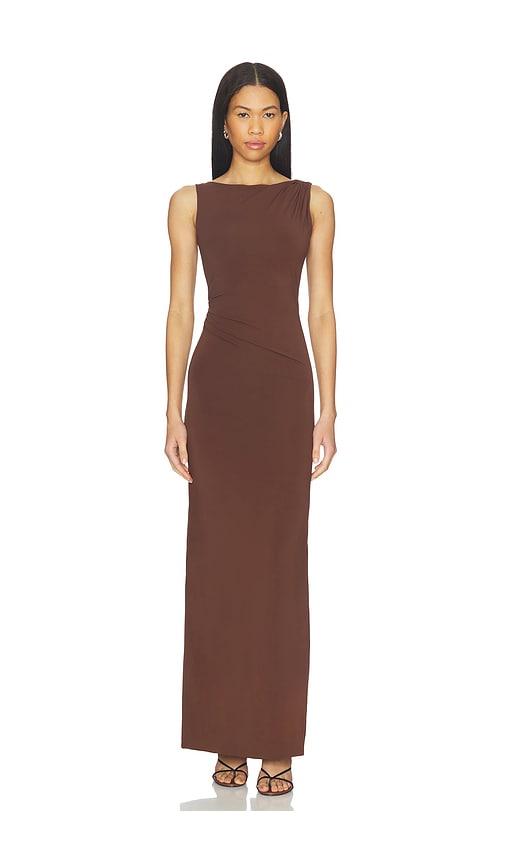 mimchik magnolia gown in chocolate.