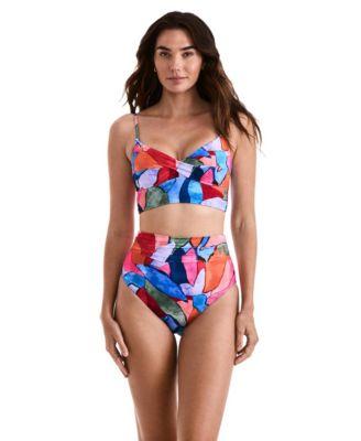 mimi flamingo jamie midkini high waist bottoms jamie printed tankini top