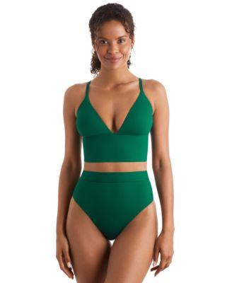 mimi flamingo womens blake solid tankini top brooke high waisted bikini bottoms