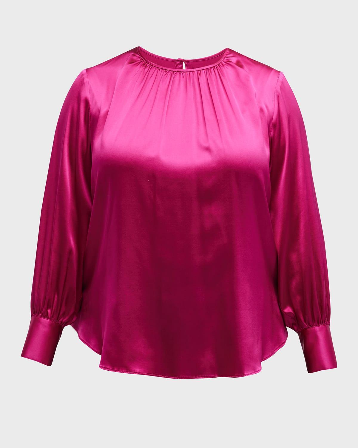 mimosa shirring silk blouse