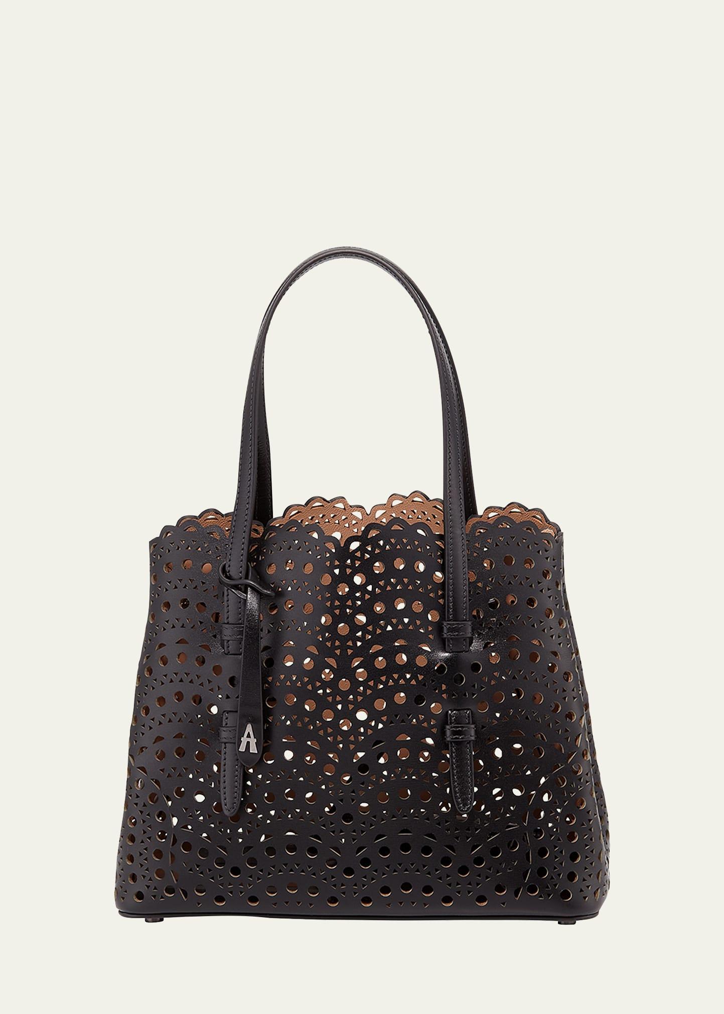 mina 25 tote bag in vienne wave perforated leather