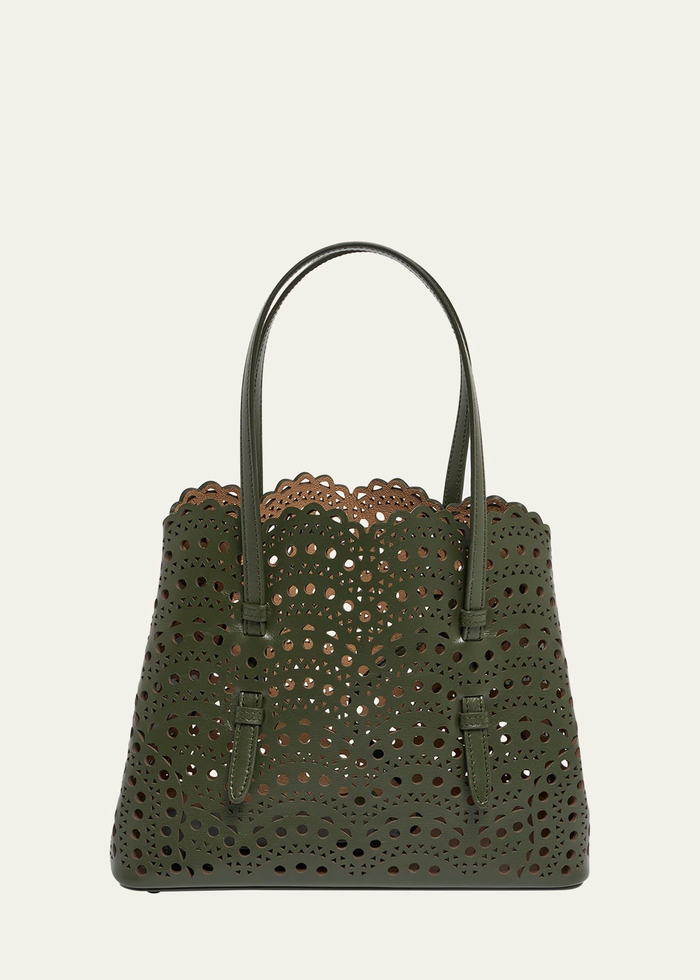 mina 25 tote bag in vienne wave perforated leather