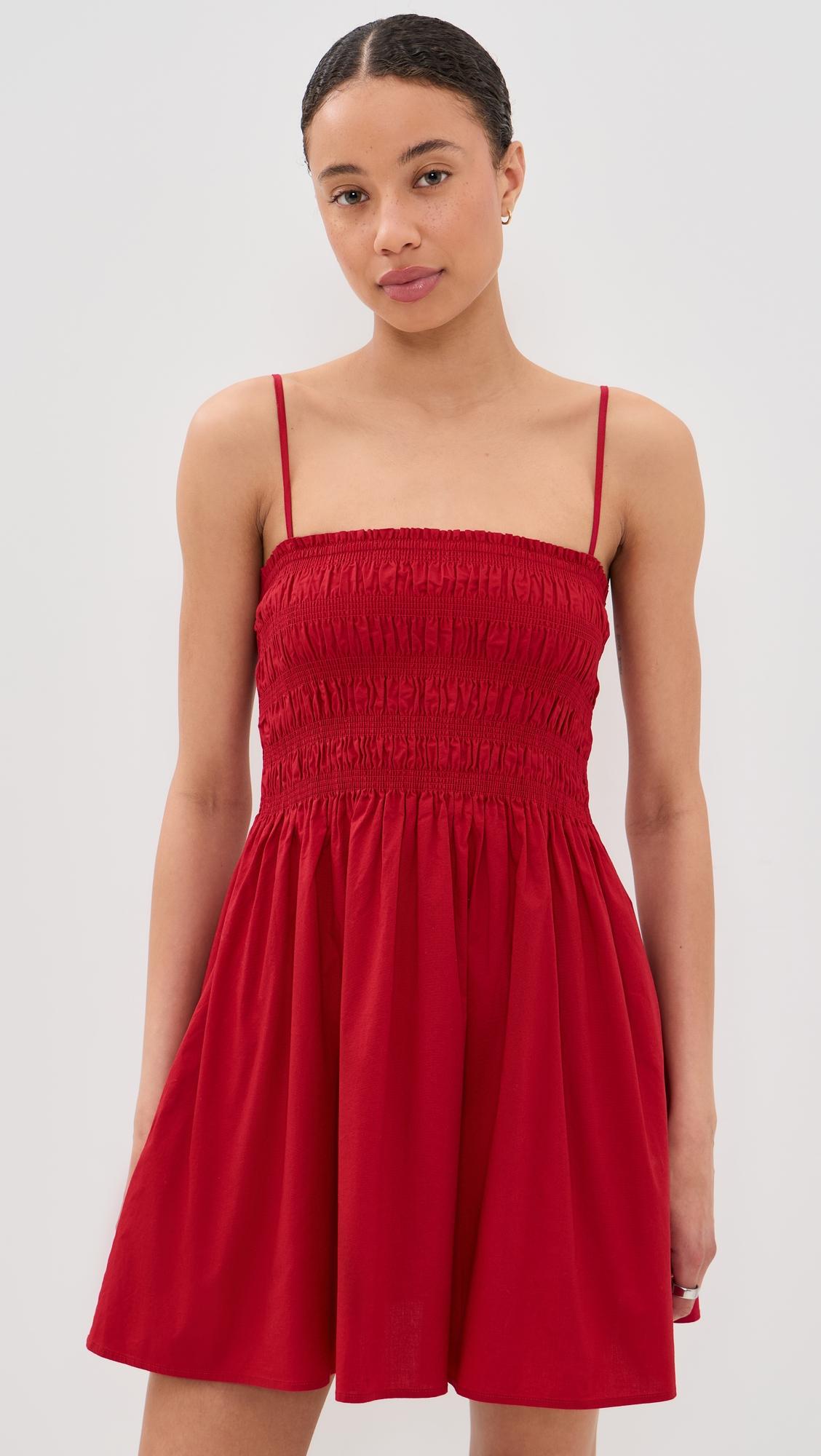 mina smocked bodice mini dress