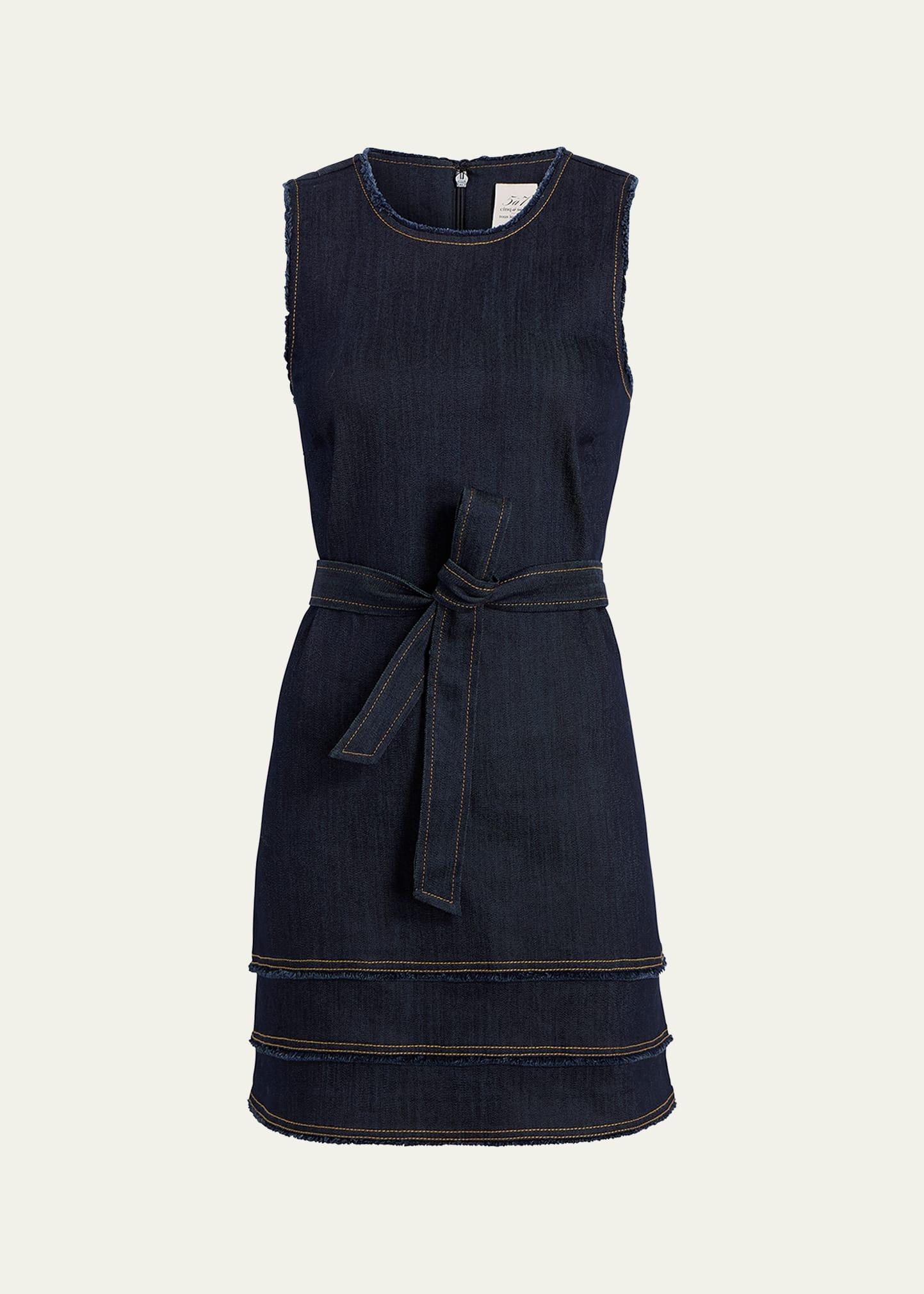 mindie sleeveless denim mini dress