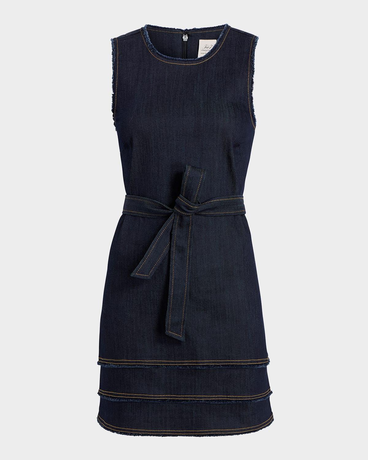 mindie sleeveless denim mini dress