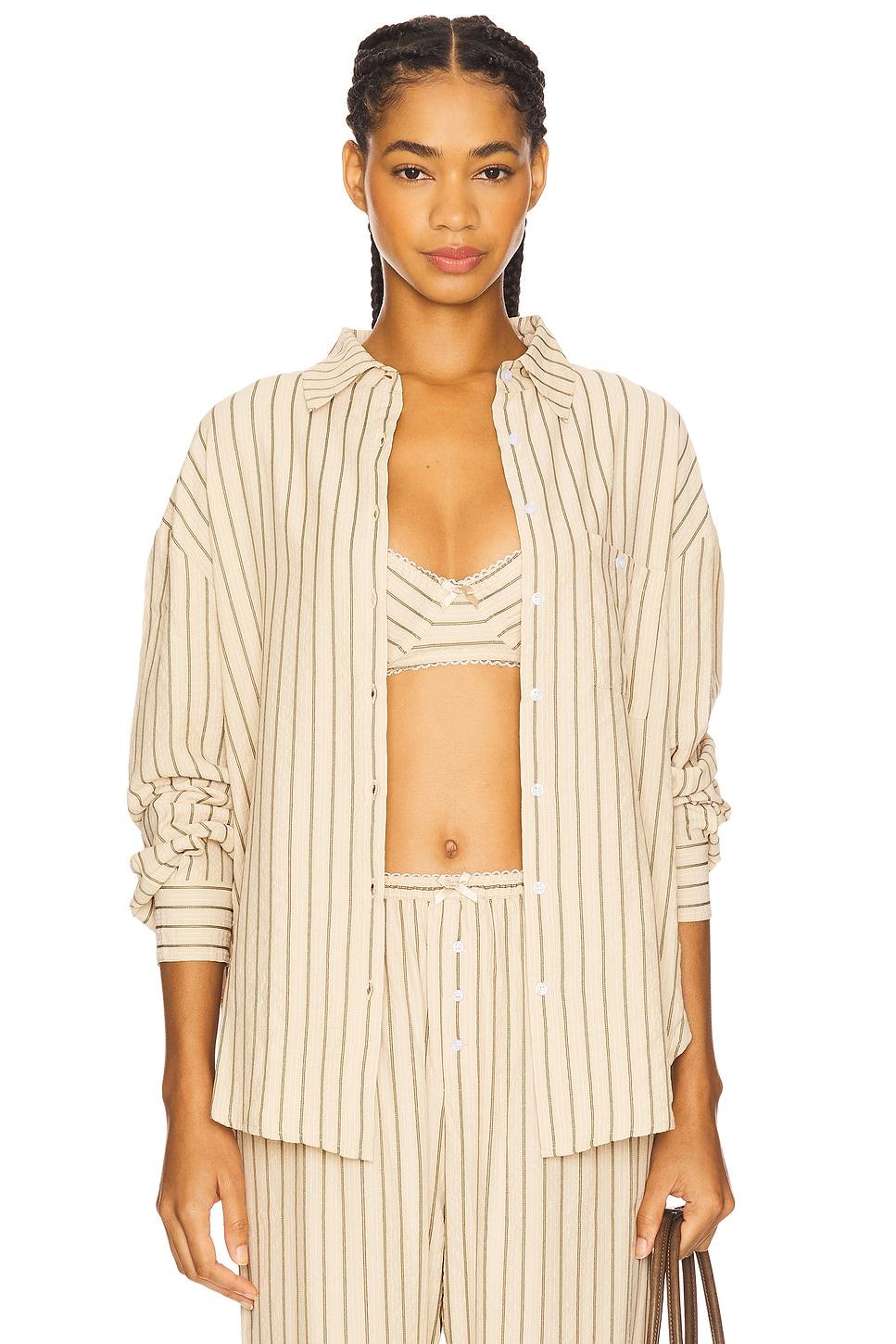 mindy striped button down shirt