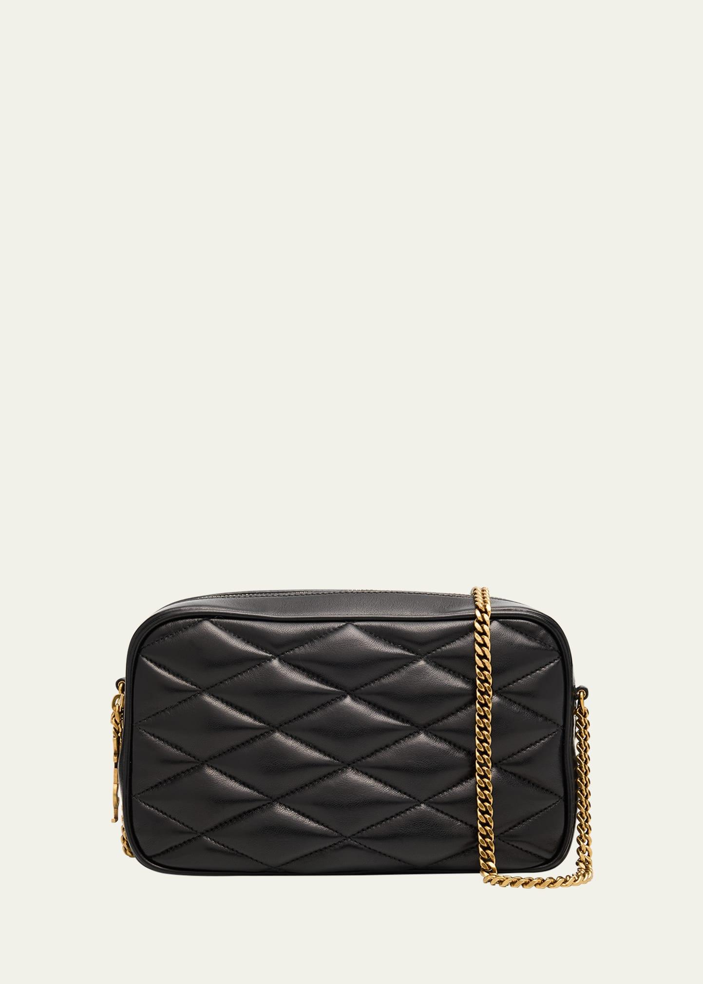 mini camera bag in quilted leather