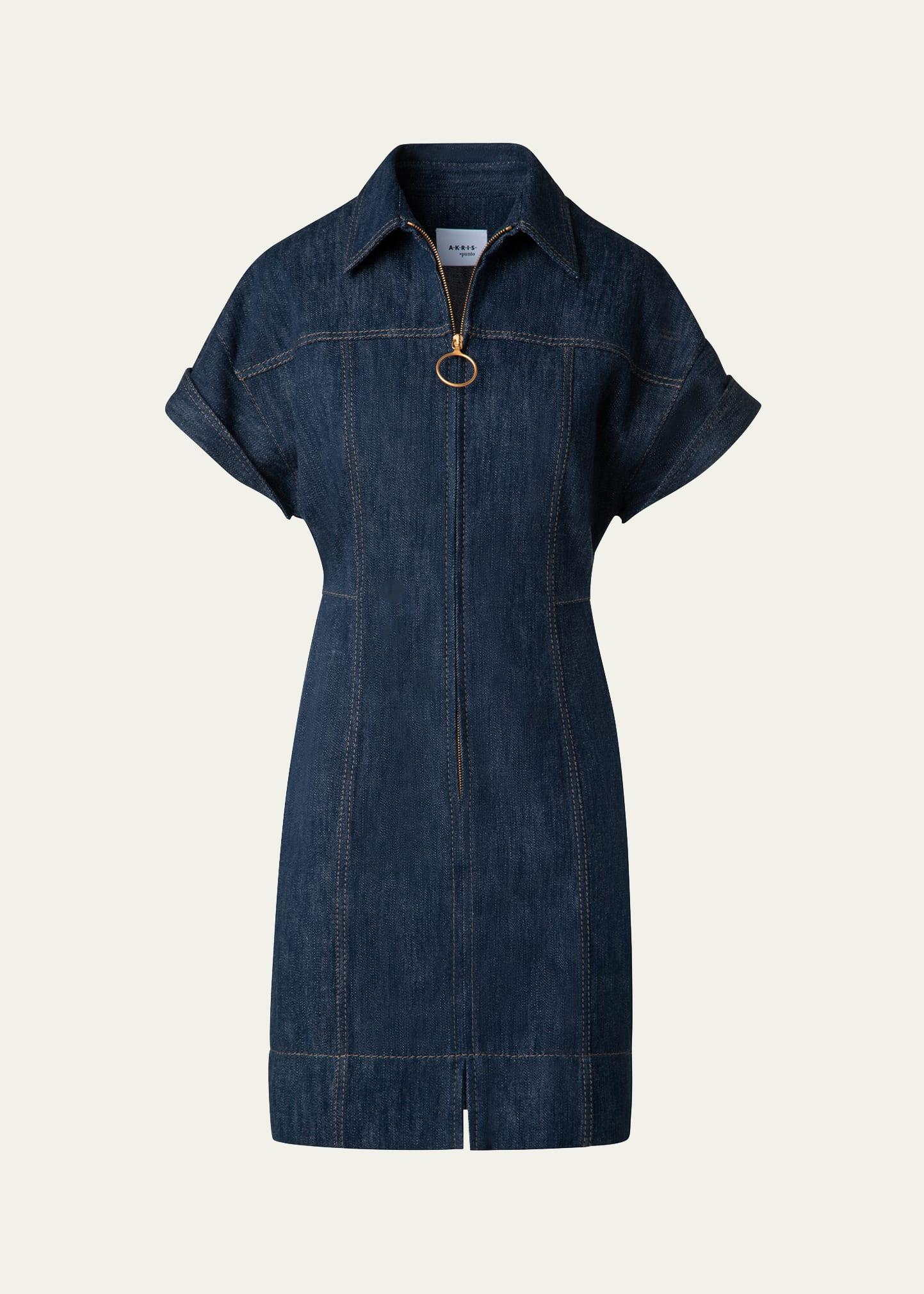 mini cotton wool denim dress