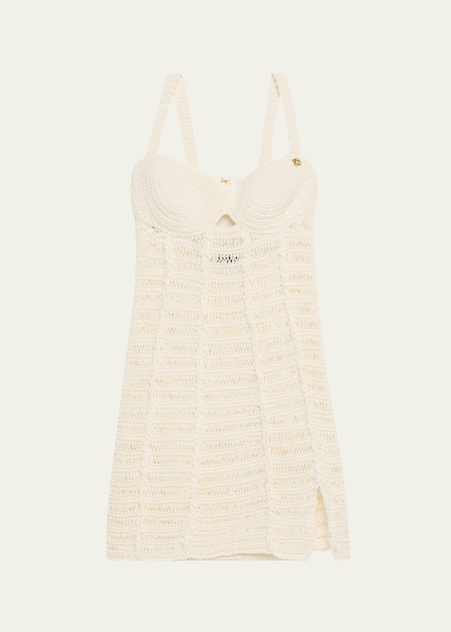 mini crochet mix dress