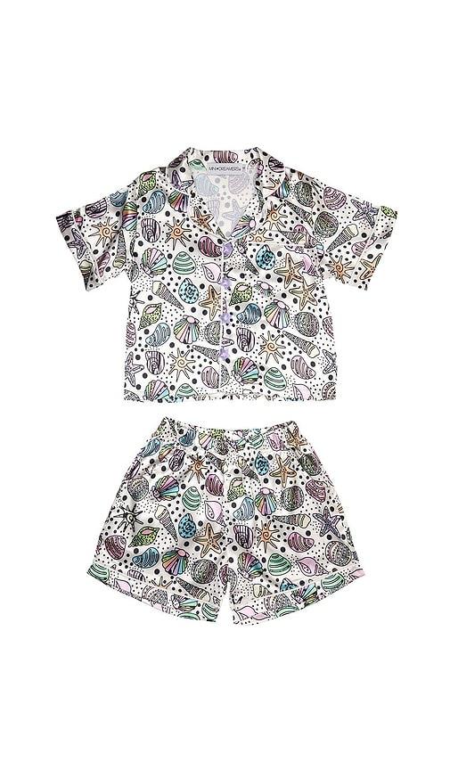 mini dreamers kids seashell short set in multi.