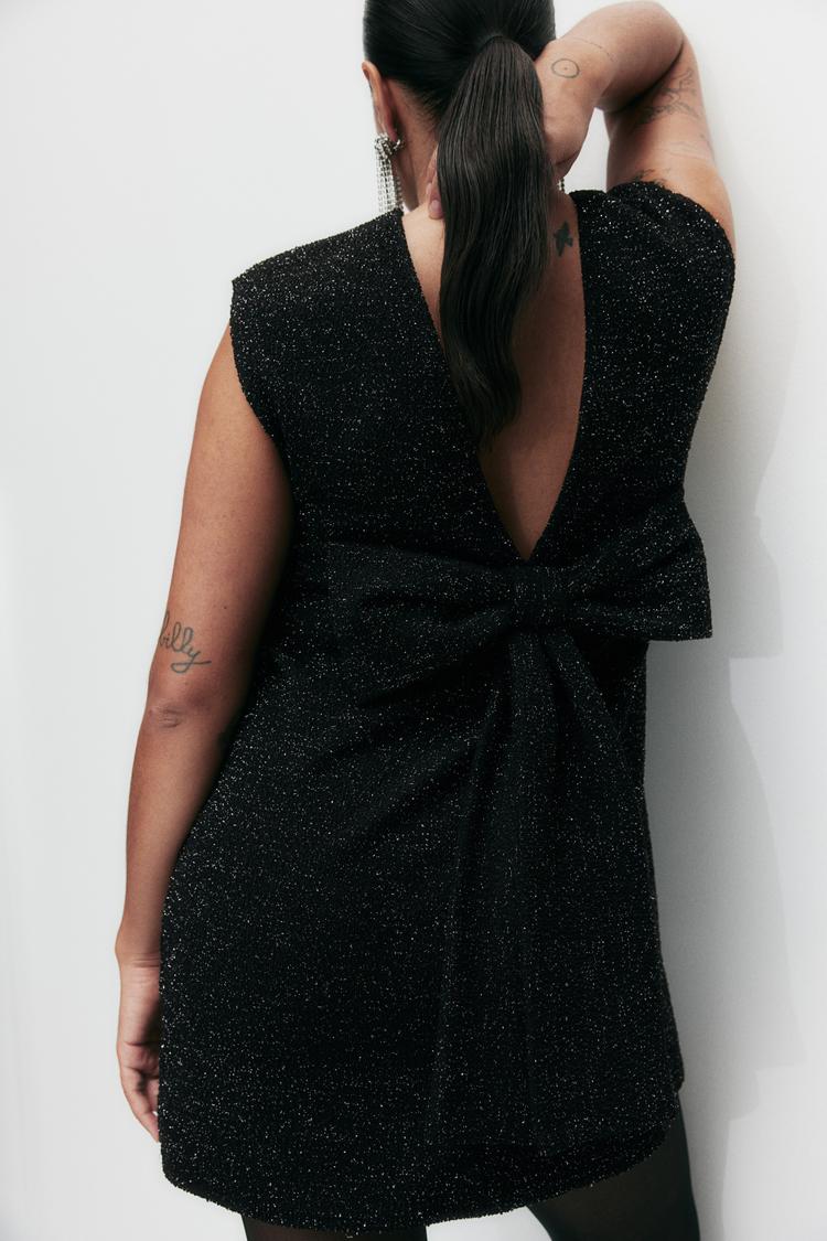 mini dress with bow at back