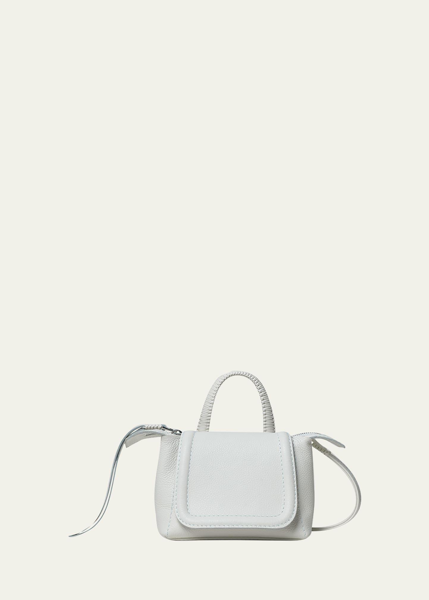 mini flap leather top-handle bag