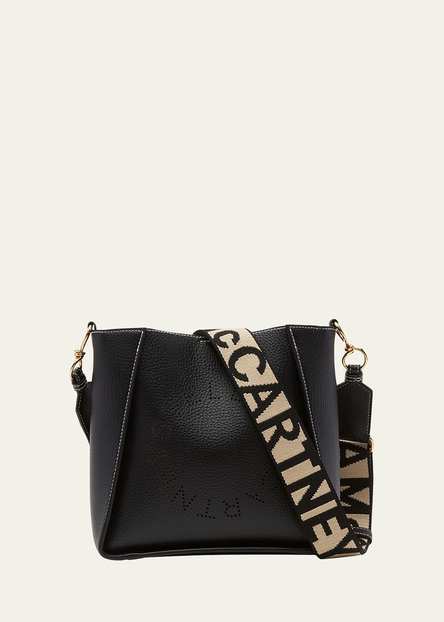 mini logo grain vegan leather crossbody bag