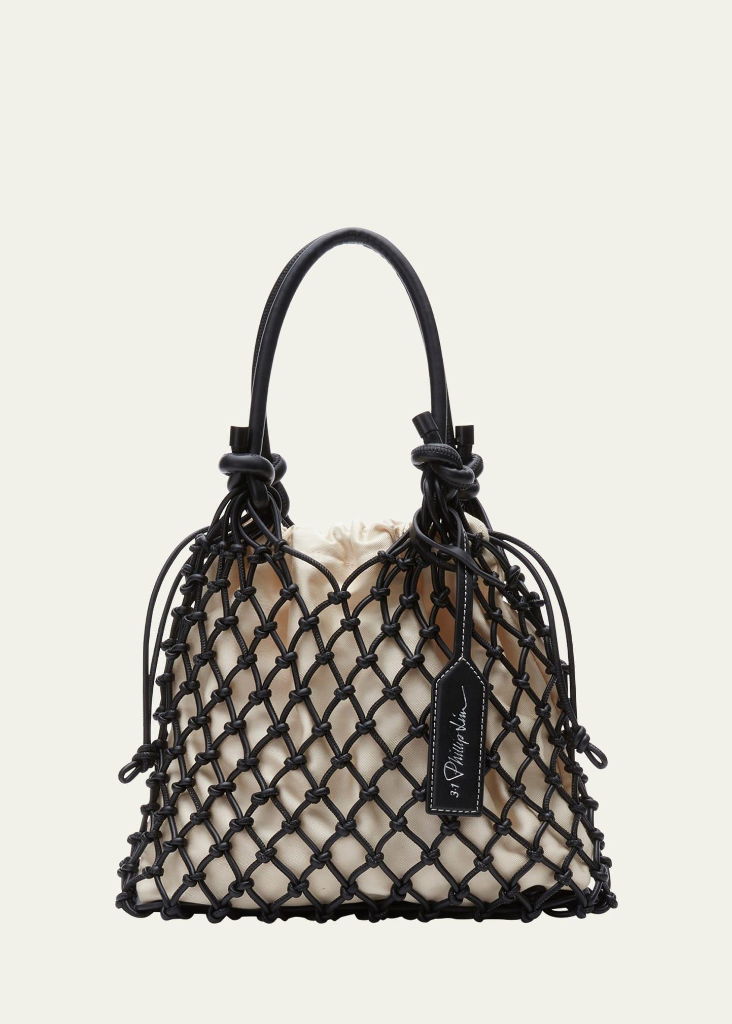 mini macrame sac top-handle bag
