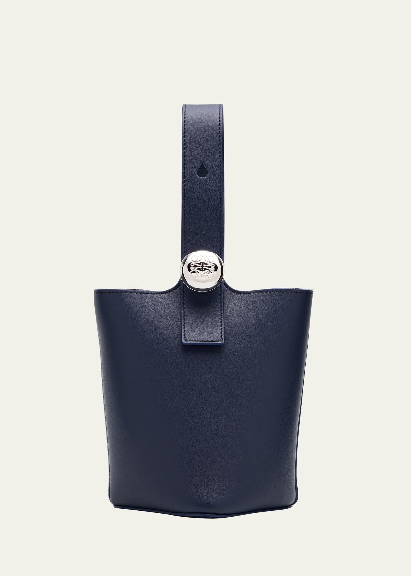 mini pebbled leather bucket bag