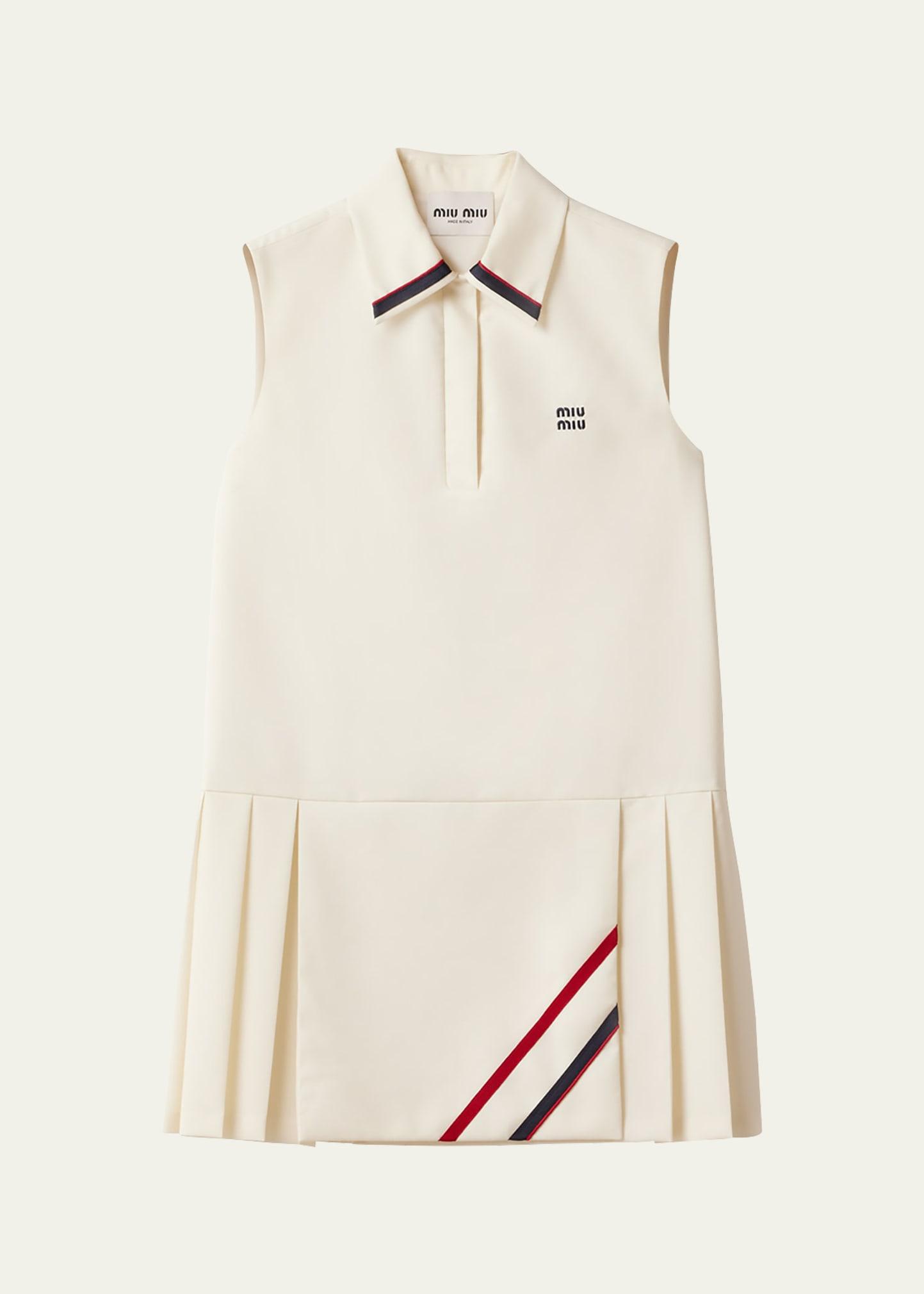mini pleated shift polo mohair dress