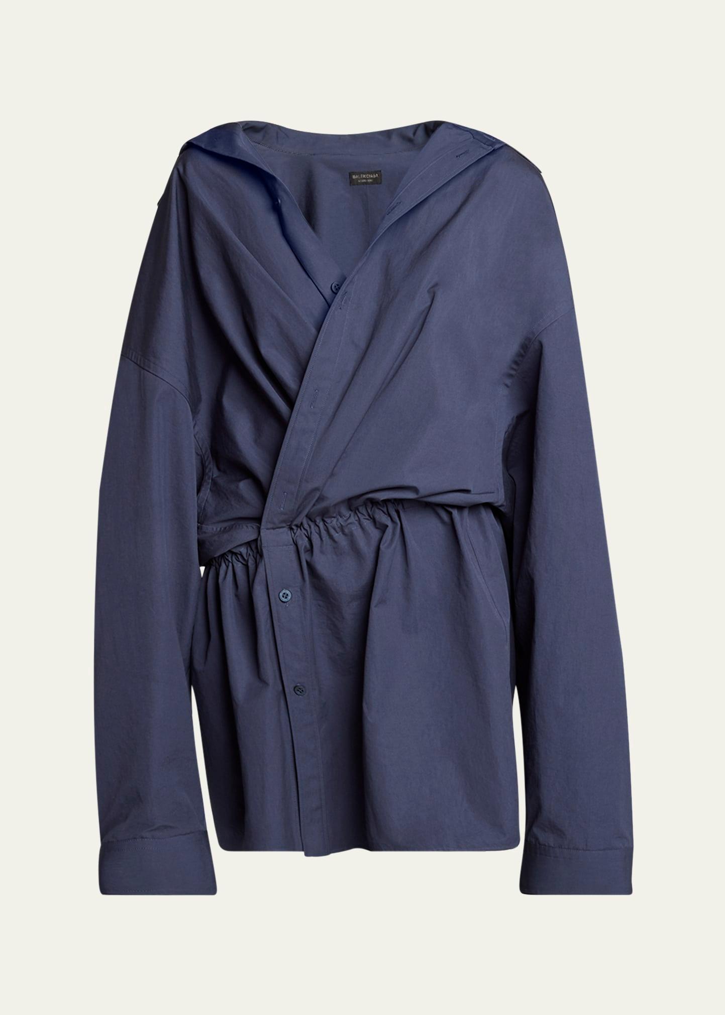 mini poplin asymmetric dress