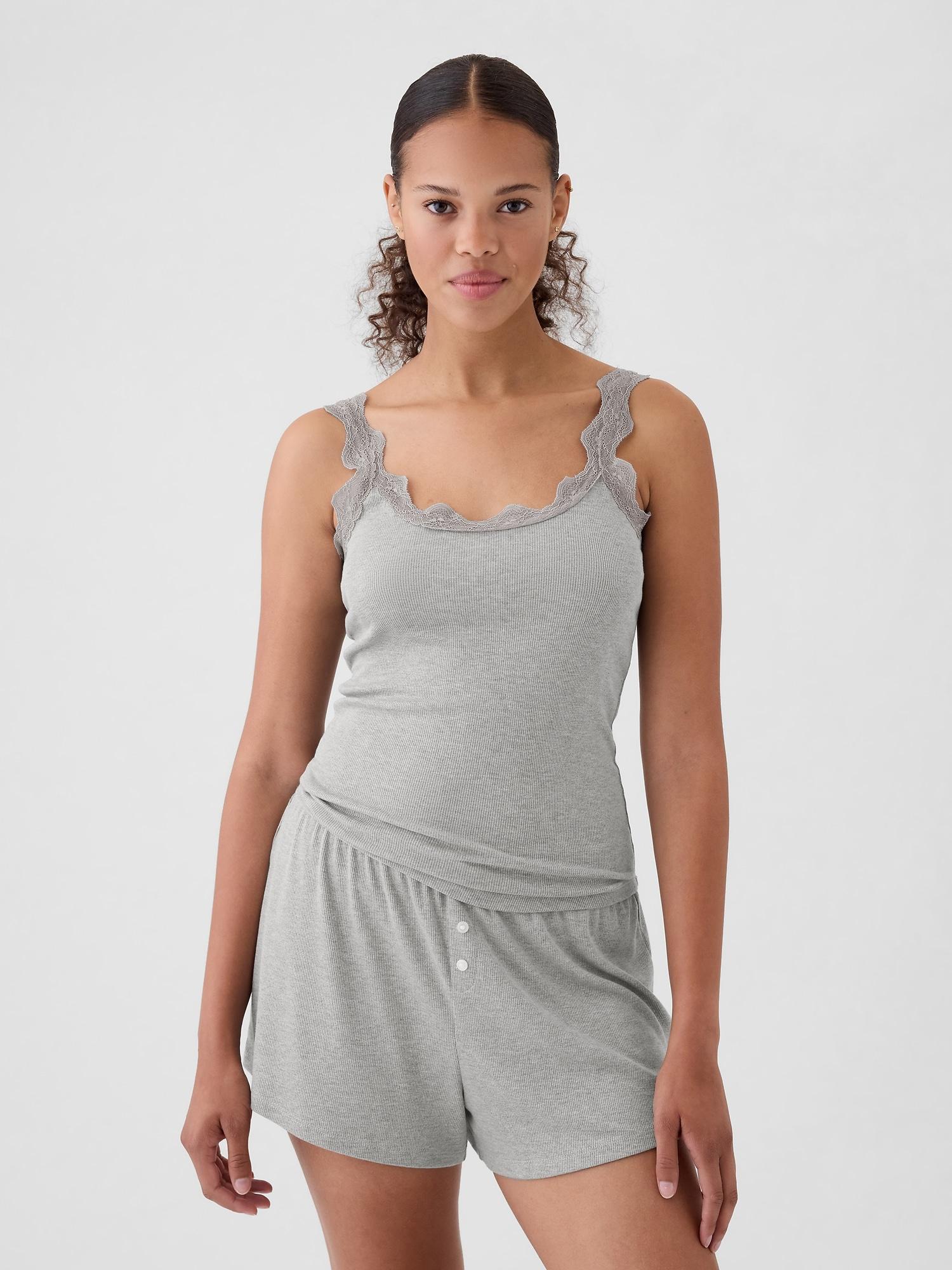 mini rib lace pj tank top