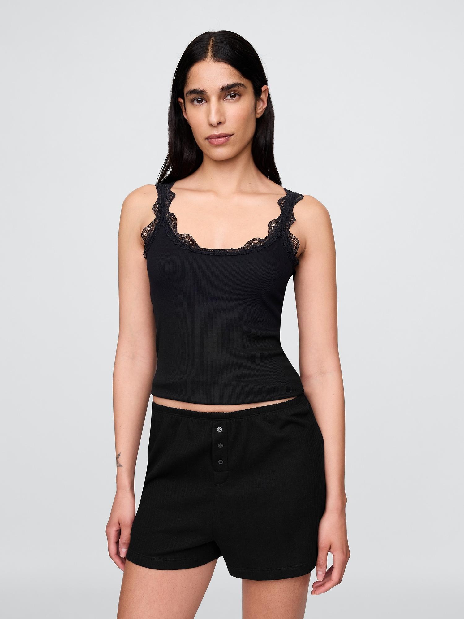 mini rib lace pj tank top