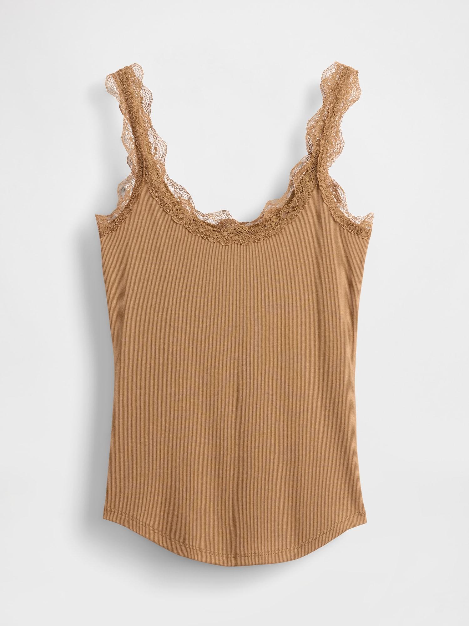 mini rib lace pj tank top