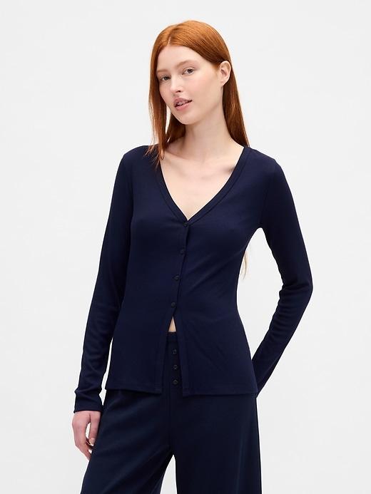 mini rib pj cardigan