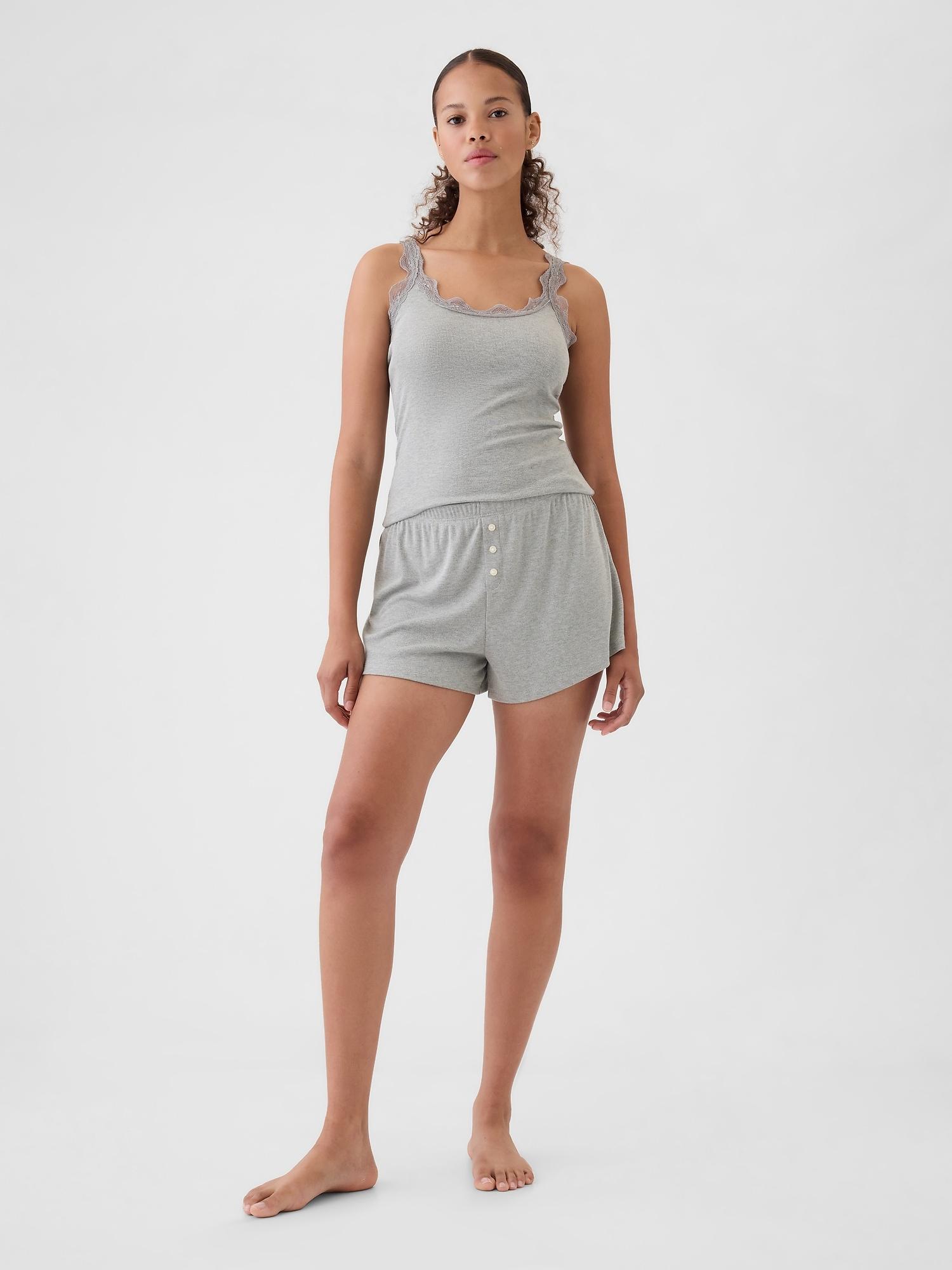 mini rib relaxed pj shorts
