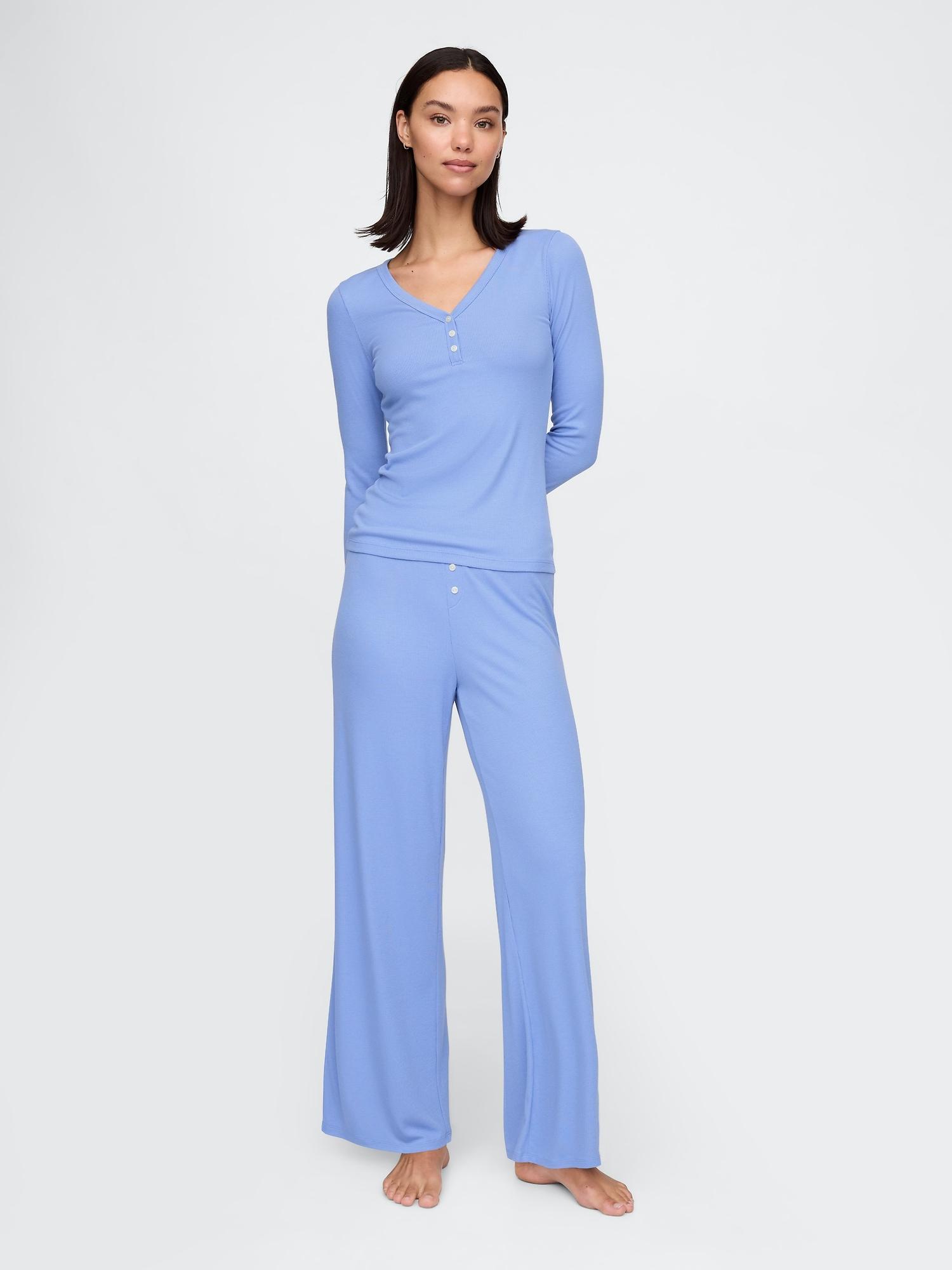 mini rib wide-leg pj pants