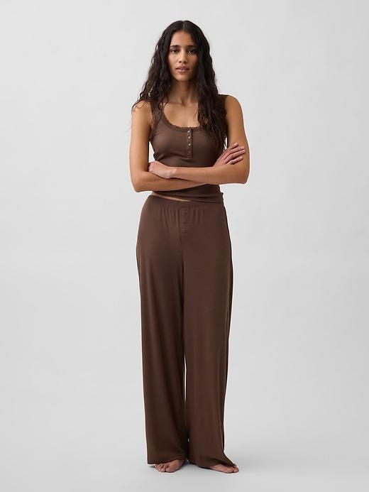 mini rib wide-leg pj pants
