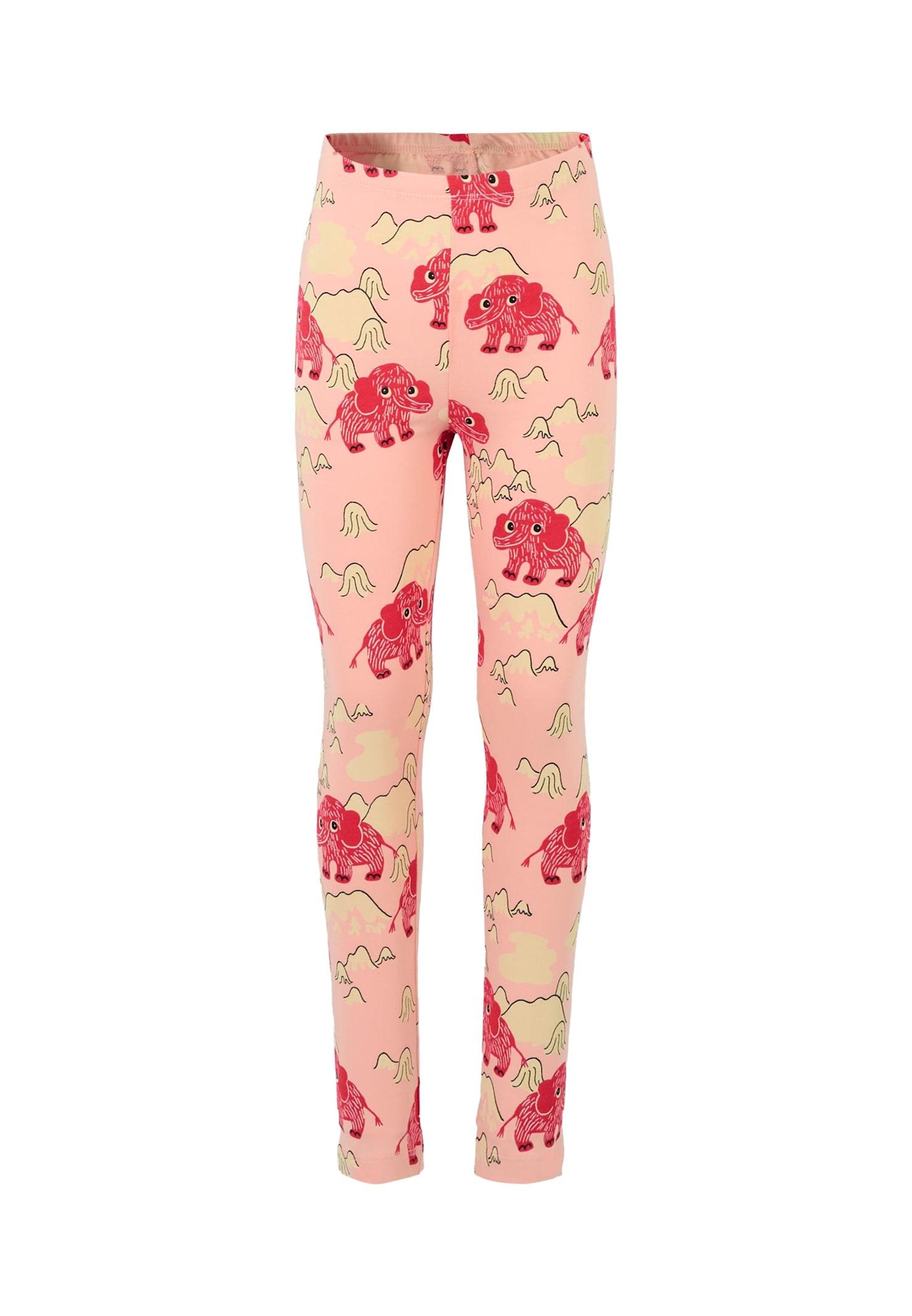 mini rodini pink leggings for girl with elephant