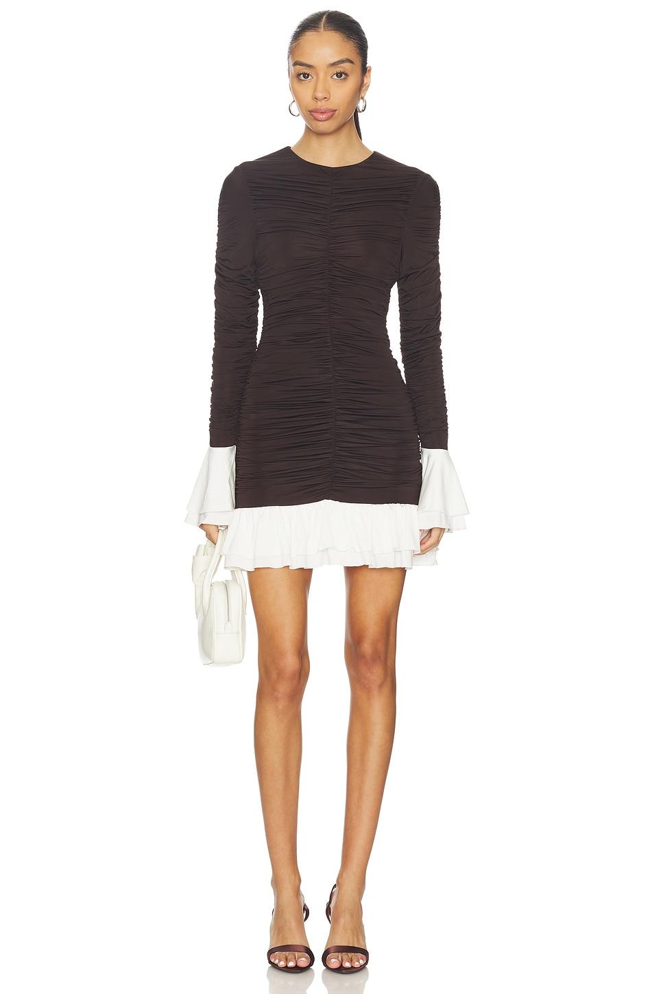 mini ruched long sleeve dress